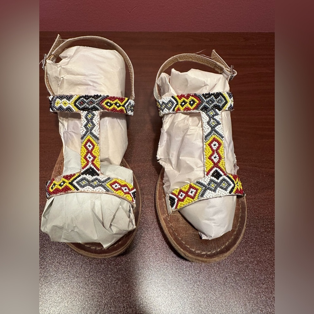 Freebird by Steven Red and Yellow beaded Sandals